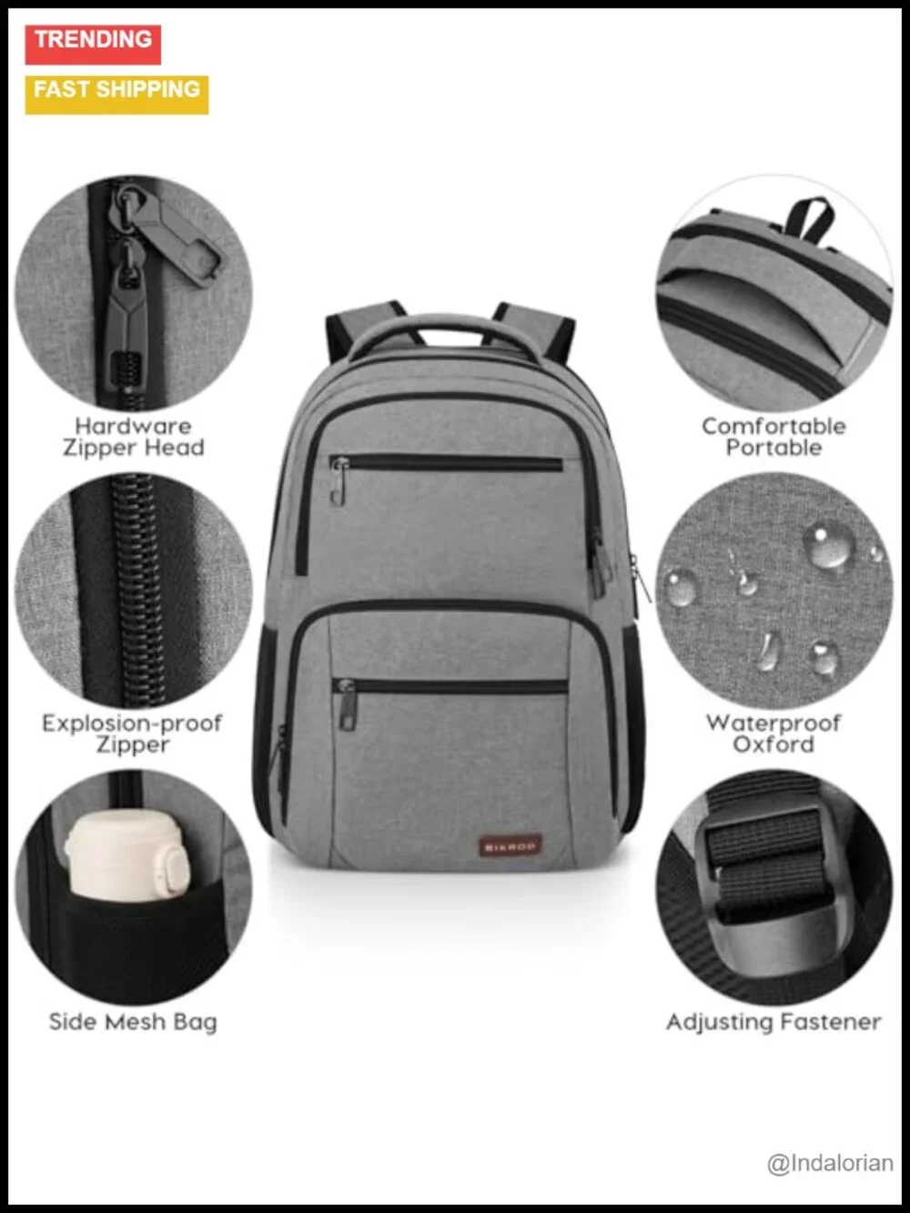 TSA Friendly Laptop Backpack 17.3 Inch Water Resistant Polyester Anti Theft